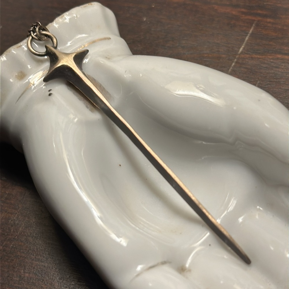 Soot Jewelry Star Sword Pendant 16”